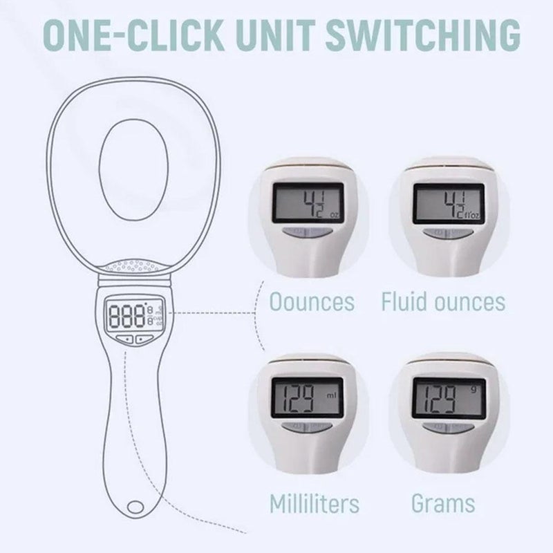 Digital Measuring Spoon, Food Measuring Scoop Scale, Polygons Measurin-g Spoons, Weighing Spoon Scale 800g/0.1g Precision with LCD Display for Dispensing Condiments and Dog Cat Food (2pcs) - Image 5